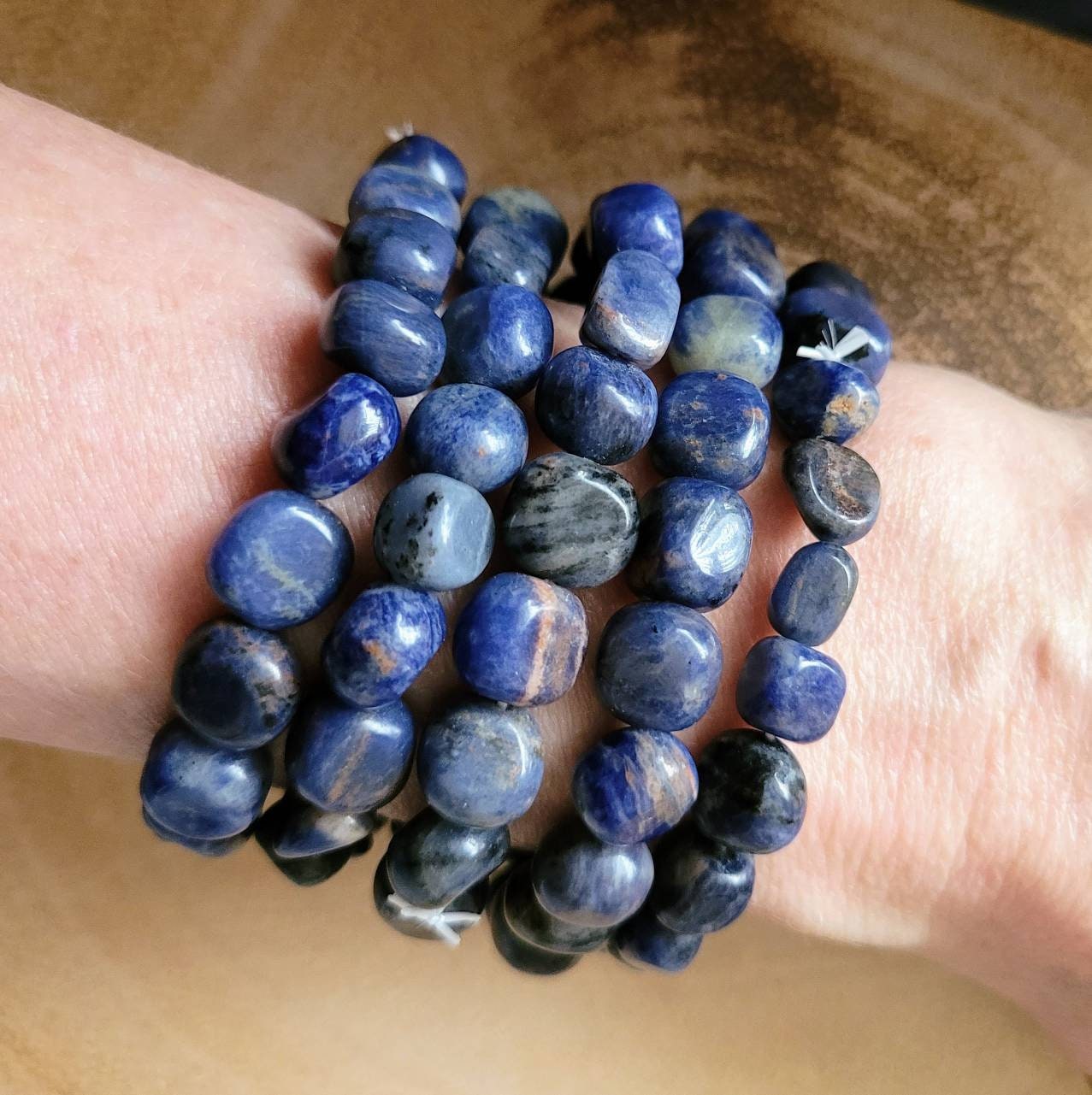 Sodalite bracelet nugget minimalist crystal healing natural stone throat chakra