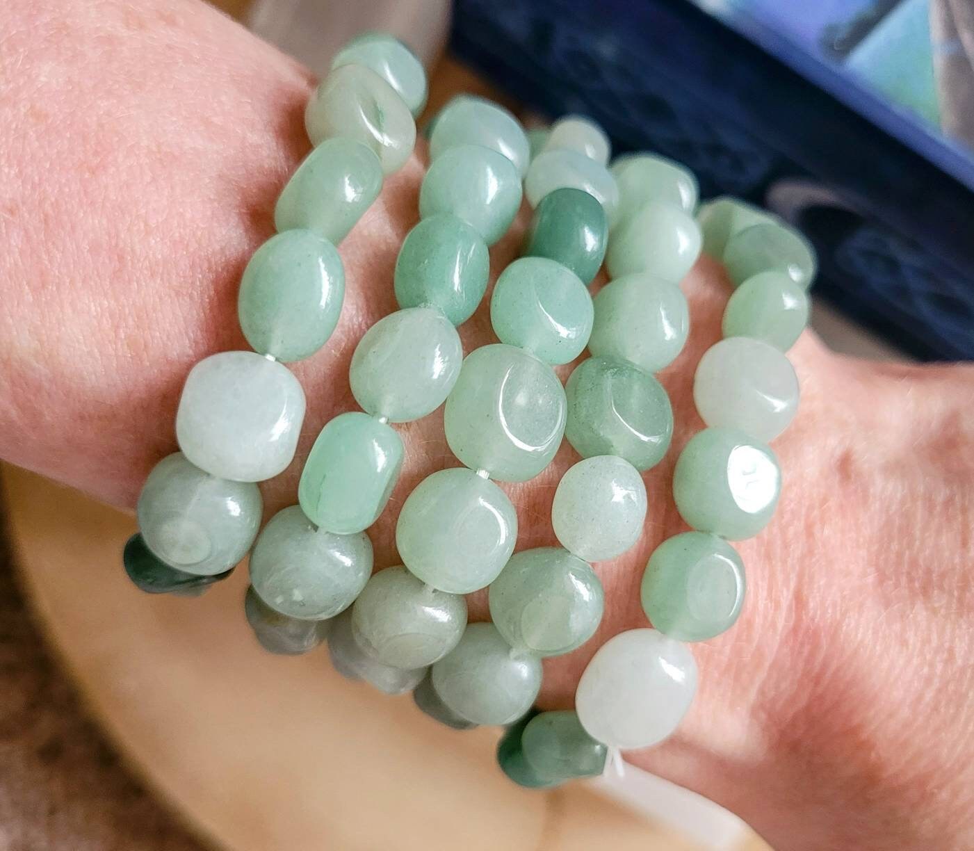 Green Aventurine nugget bracelet crystal healing natural stone jewellery