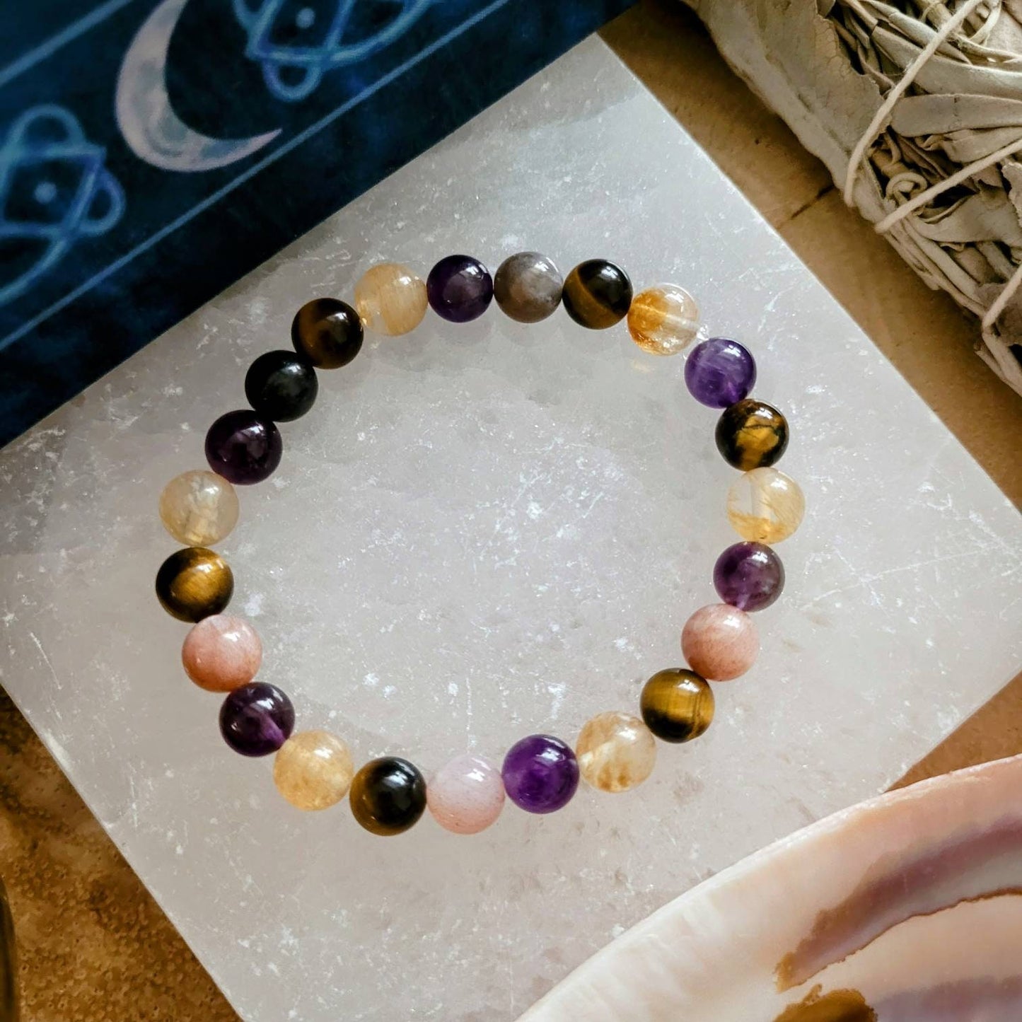 Gemini bracelet star sign stacking stretchy crystal healing zodiac jewellery natural stone