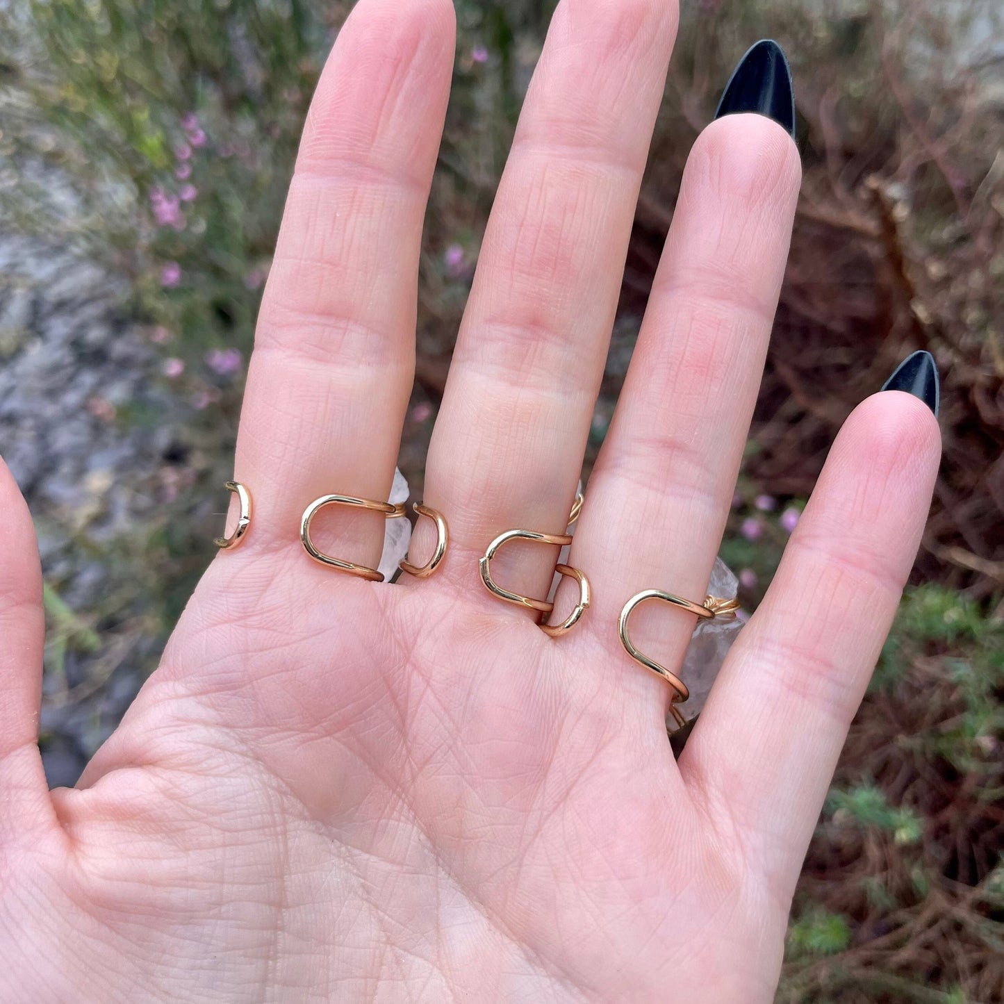 Rose Quartz Ring Wire Wrapped Adjustable Size Arrowhead Ring Crystal Healing Jewellery Heart Chakra Support