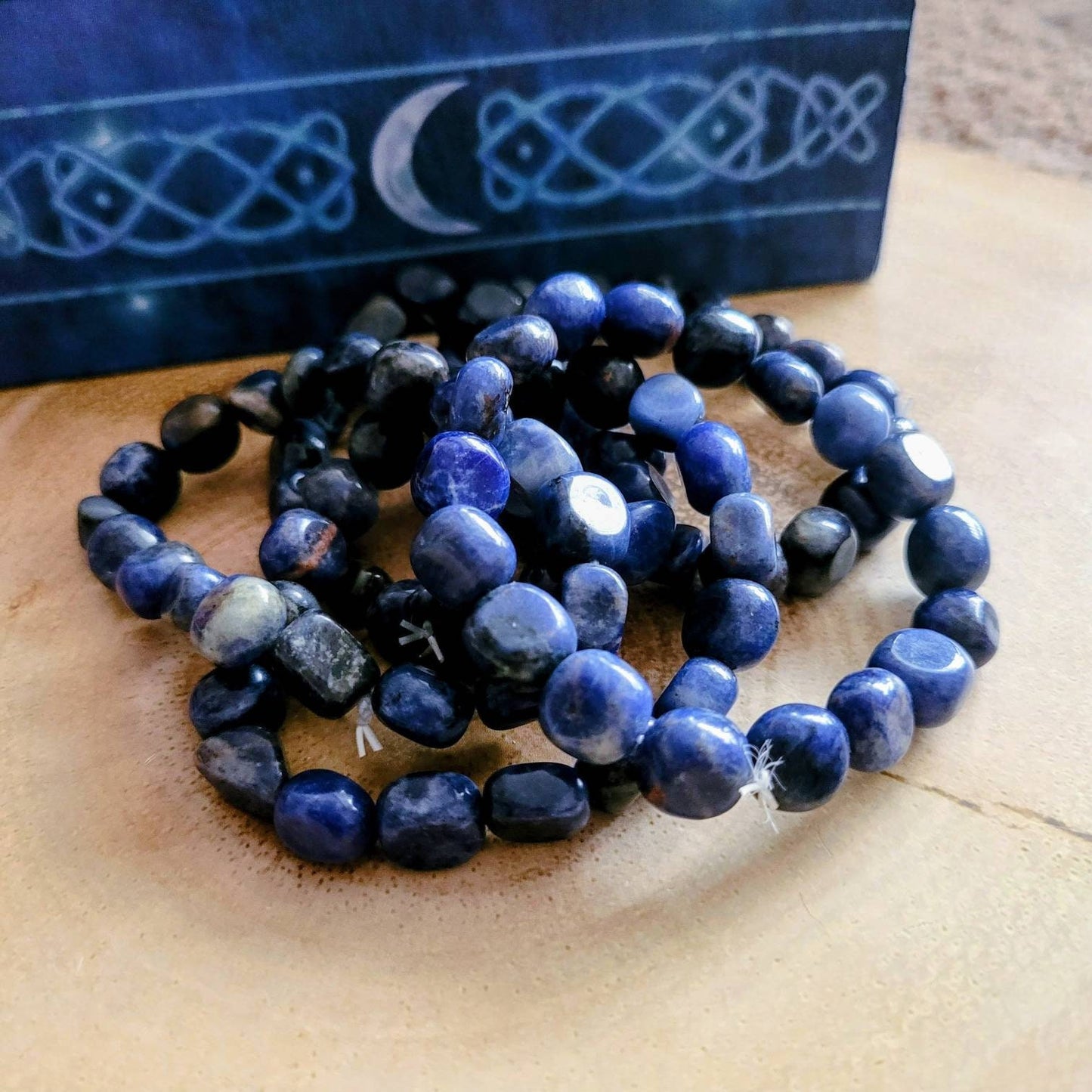 Sodalite bracelet nugget minimalist crystal healing natural stone throat chakra