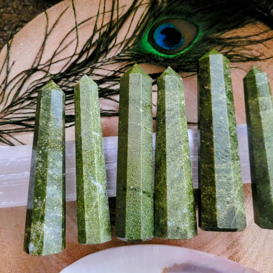 Vesuvianite point tower crystal healing natural stone idocrase