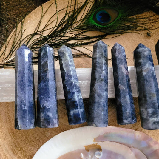 Iolite tower point crystal healing wand witchy home decor gift cordierite third eye chakra