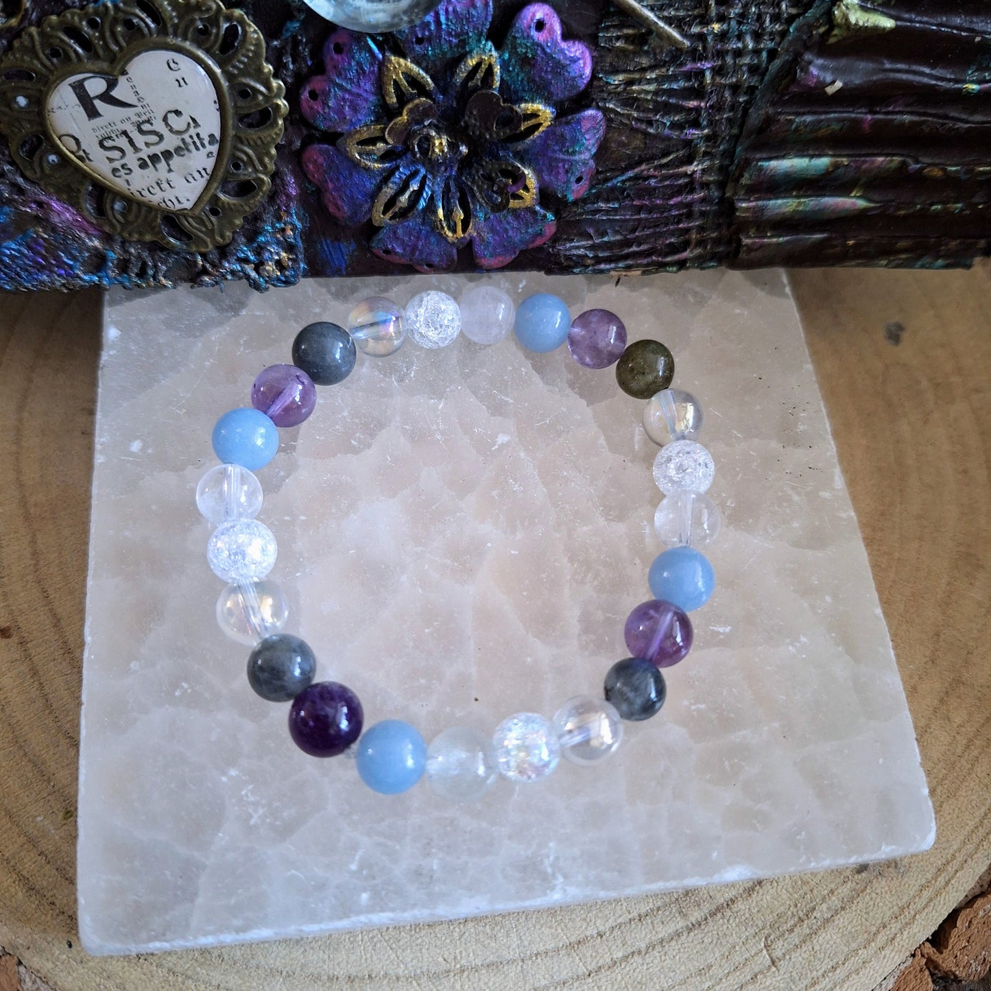 Spirit Guide bracelet Crystal healing natural stones with Clear Quartz angel aura angelite labradorite spiritual  gift for her jewellery