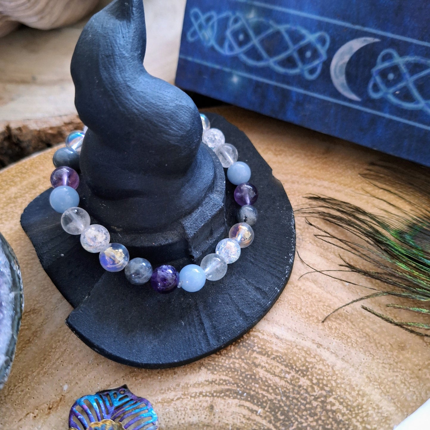 Spirit Guide bracelet Crystal healing natural stones with Clear Quartz angel aura angelite labradorite spiritual  gift for her jewellery