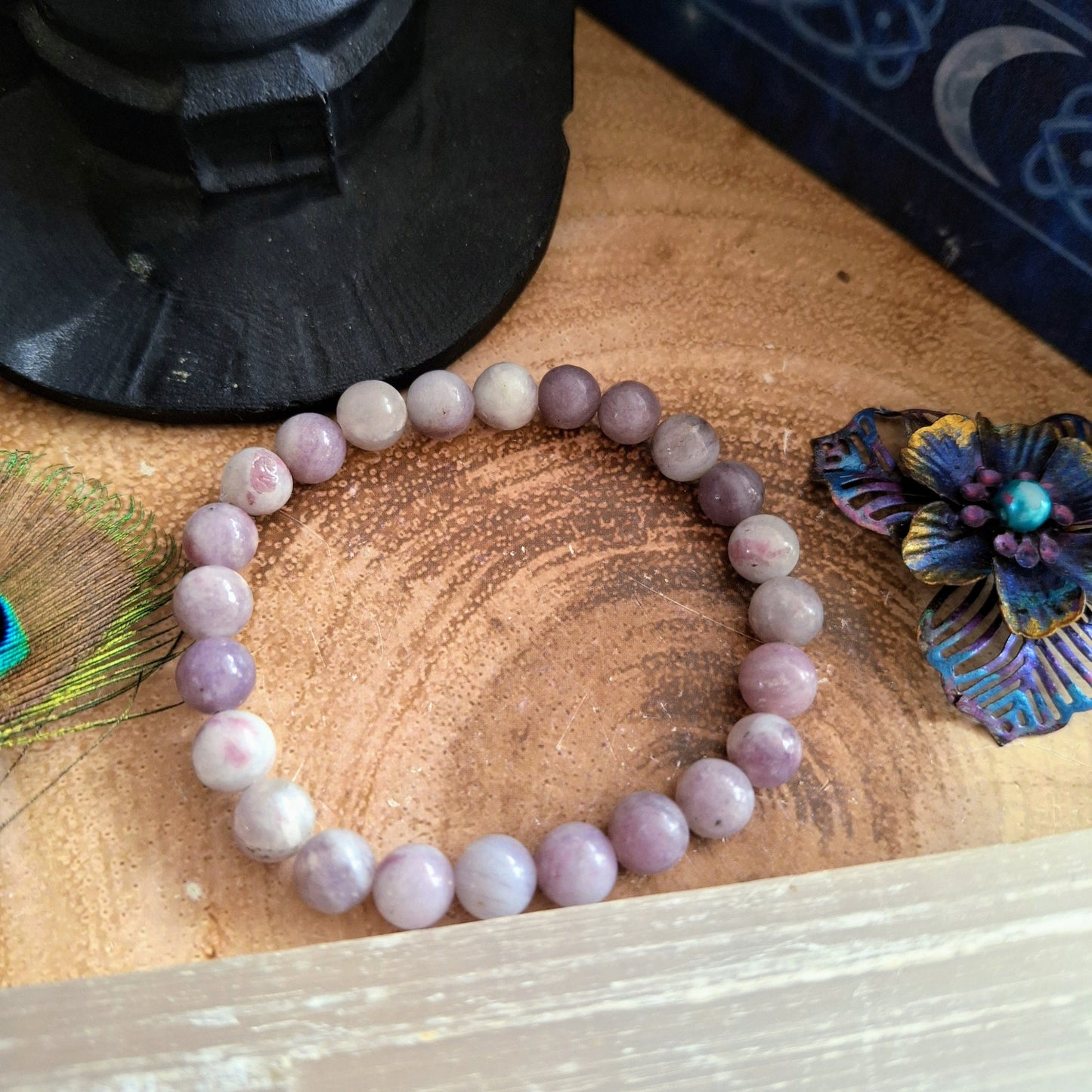 Lilac Jasper bracelet Crystal healing natural stone calming