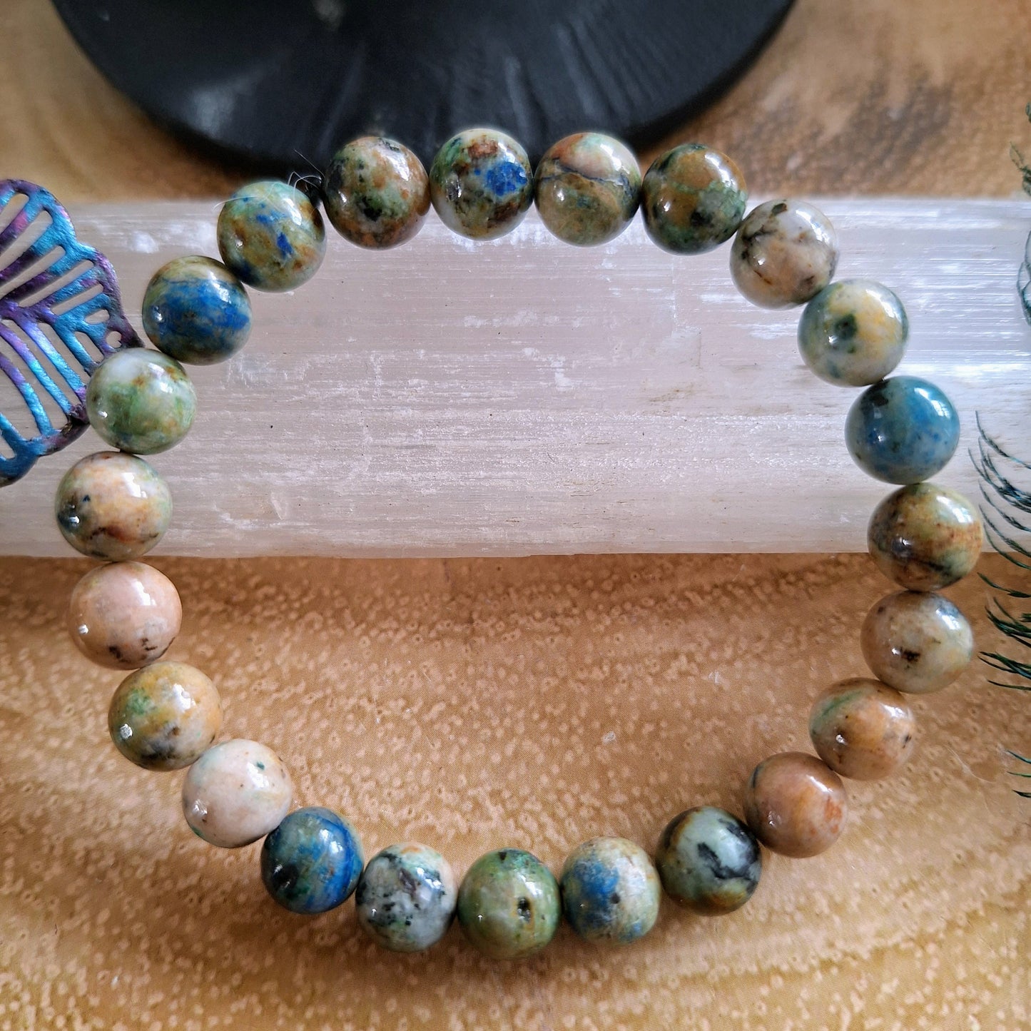 chrysocolla bracelet crystal healing gift for him or her