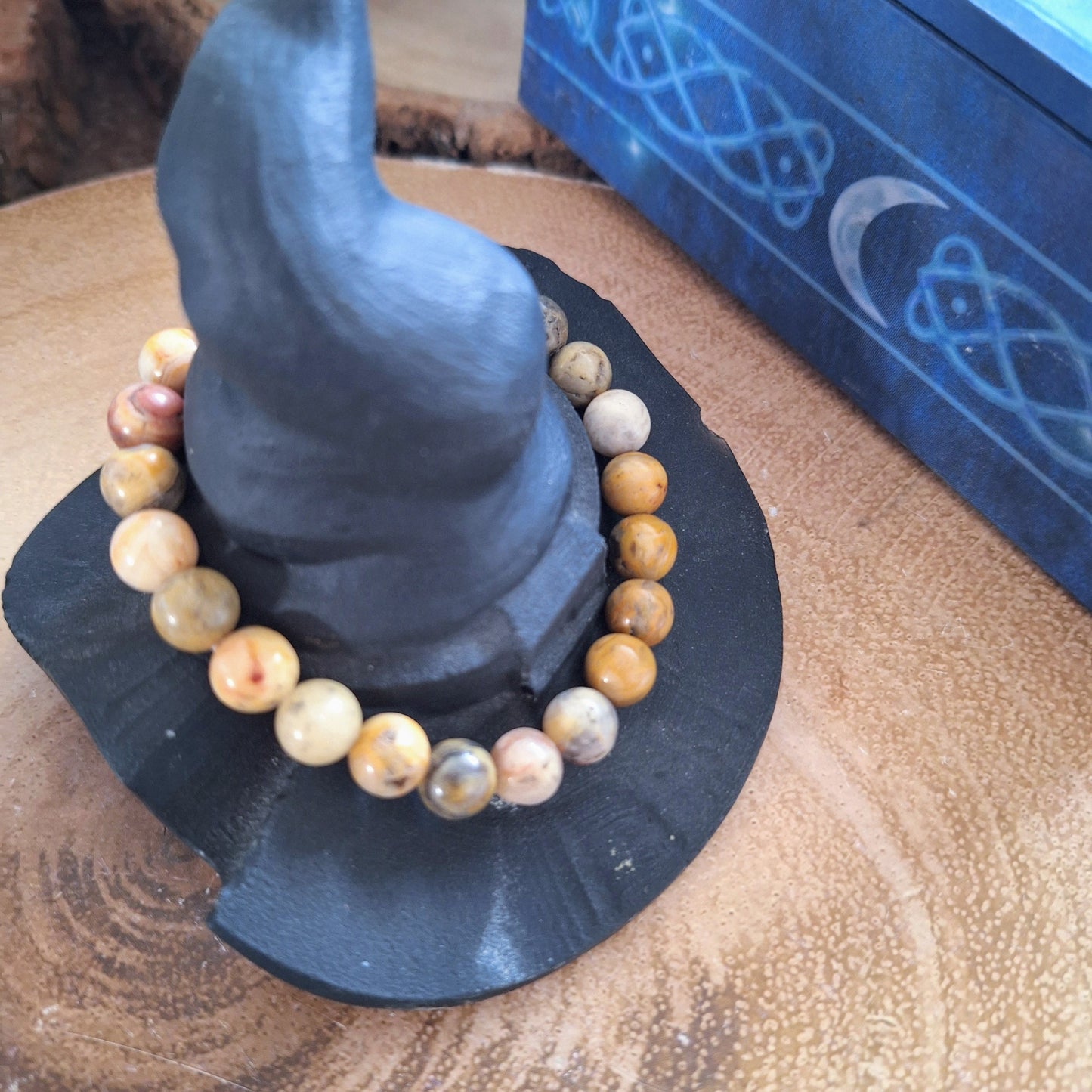 Crazy lace agate bracelet gift for him or her crystal healing natural stone stretchy stacking jewellery