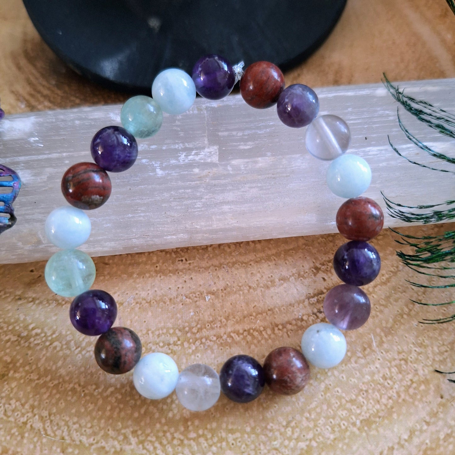 Aries bracelet stacking stretchy zodiac birthstone jewellery horoscope stars crystal healing natural stone jewelry