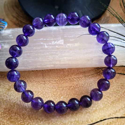 Amethyst Bracelet crystal healing natural stone February birthstone stacking jewellery gemstone jewelry