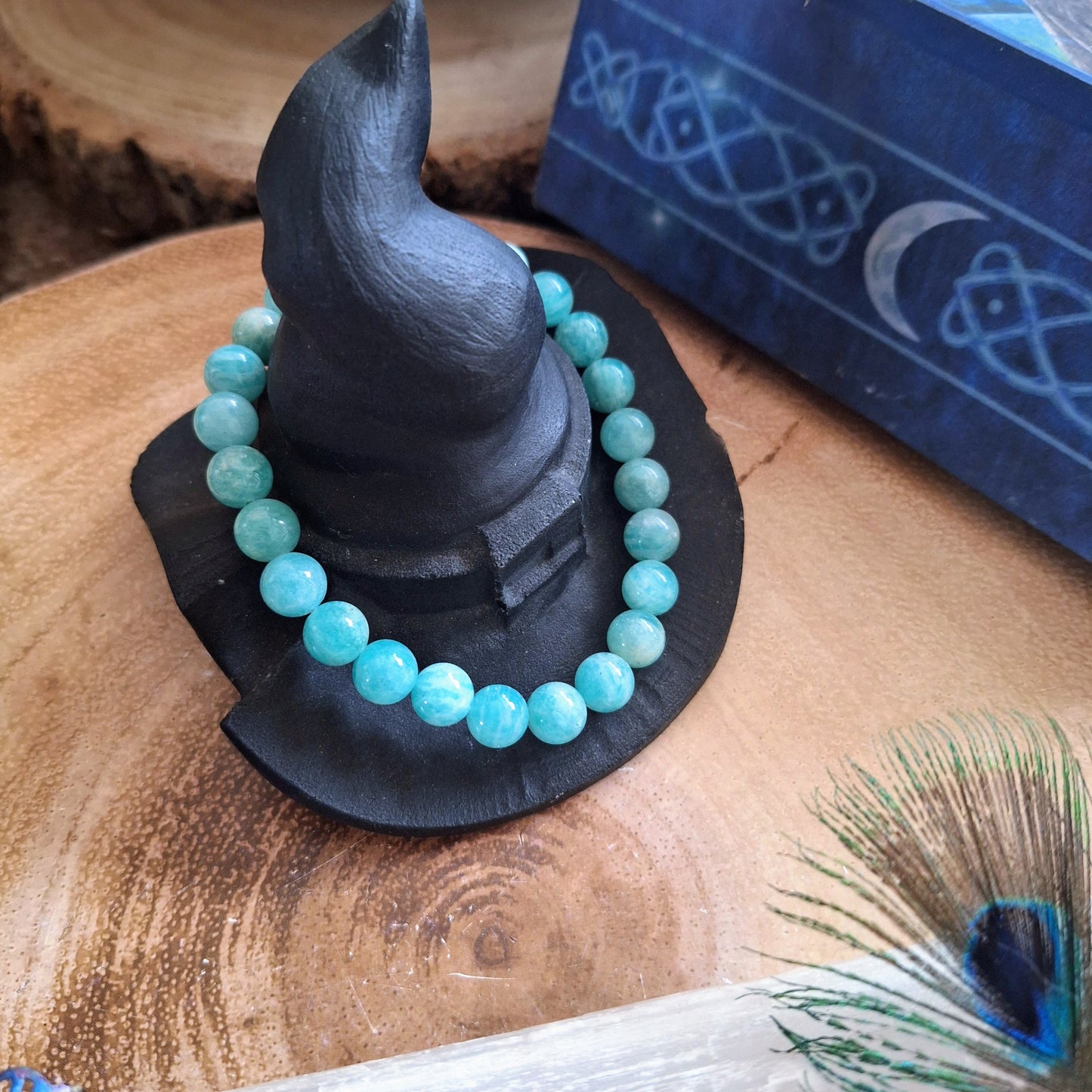 Amazonite Bracelet gift for him or her crystal healing jewellery for women witchy gift for men heart chakra