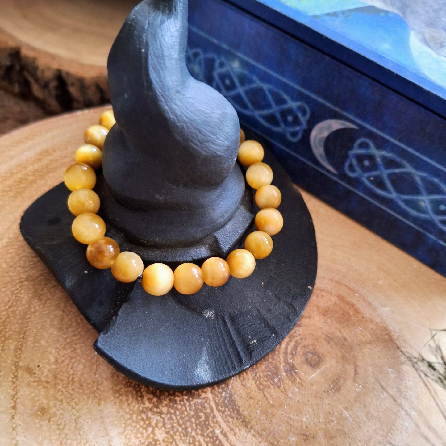 Yellow tigers eye bracelet crystal healing gift for him or her protection natural stone jewellery