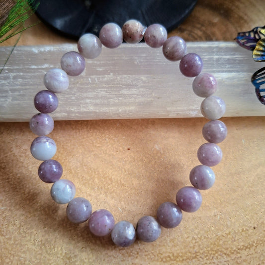 Lilac Jasper bracelet Crystal healing natural stone calming