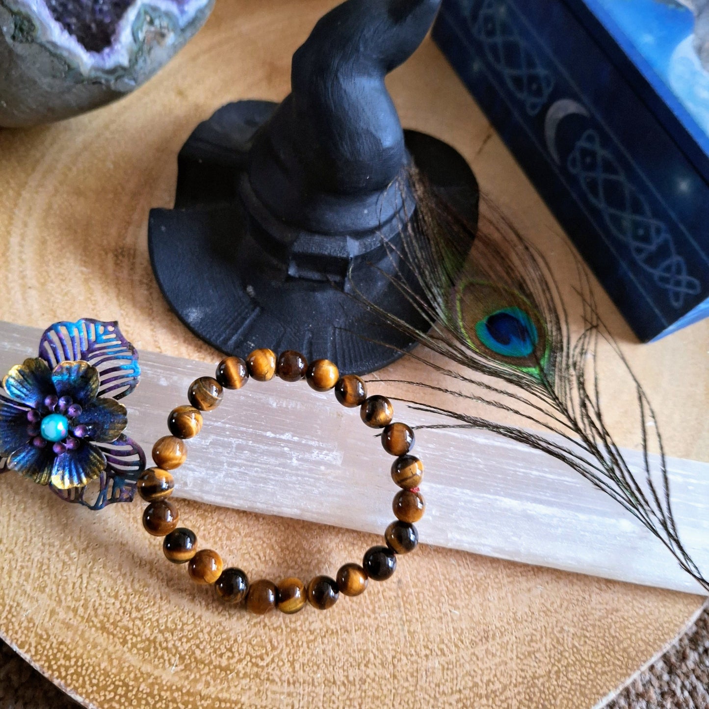 Tigers Eye Bracelet gemstone jewellery gift for him witchy jewelry for women protection amulet for her