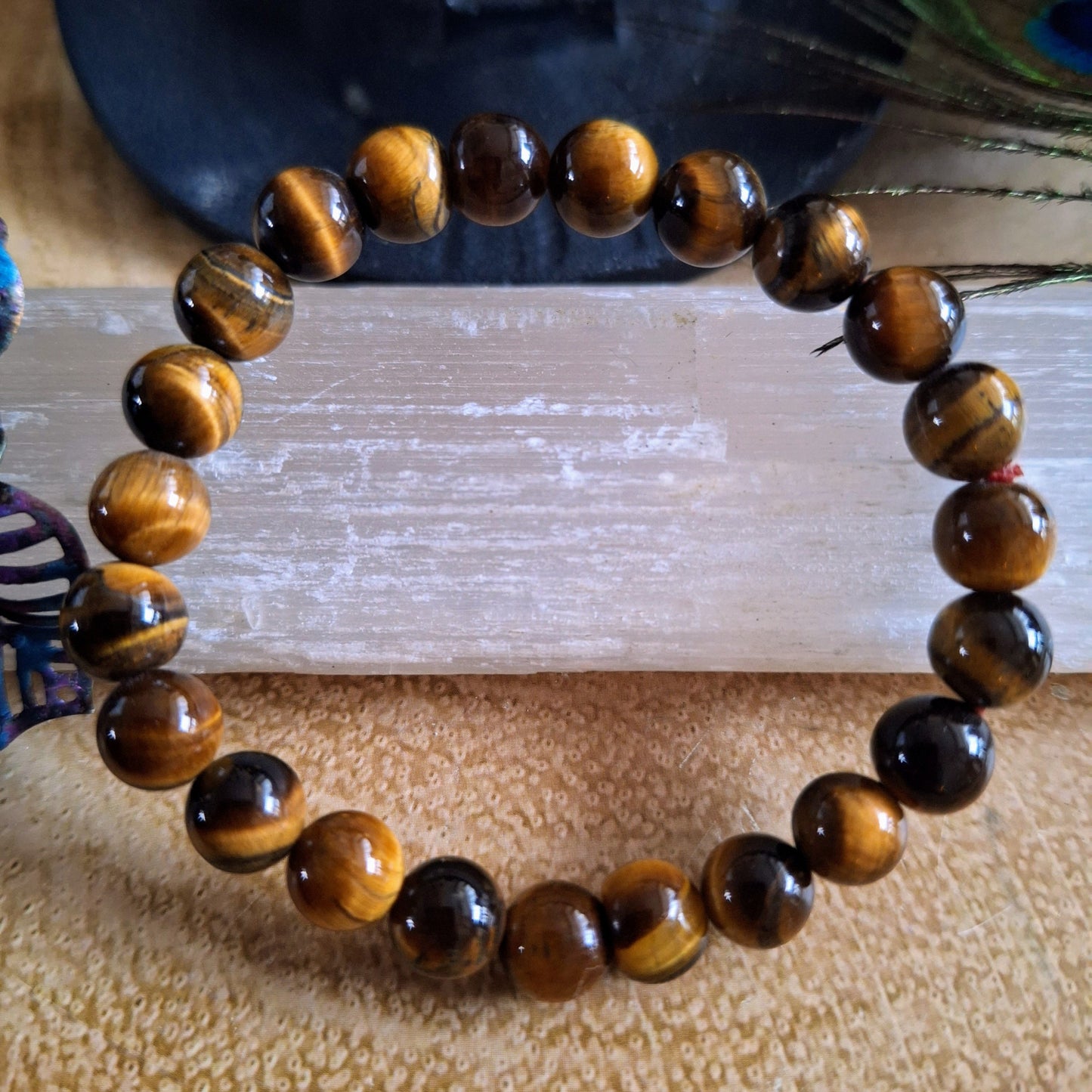 Tigers Eye Bracelet gemstone jewellery gift for him witchy jewelry for women protection amulet for her