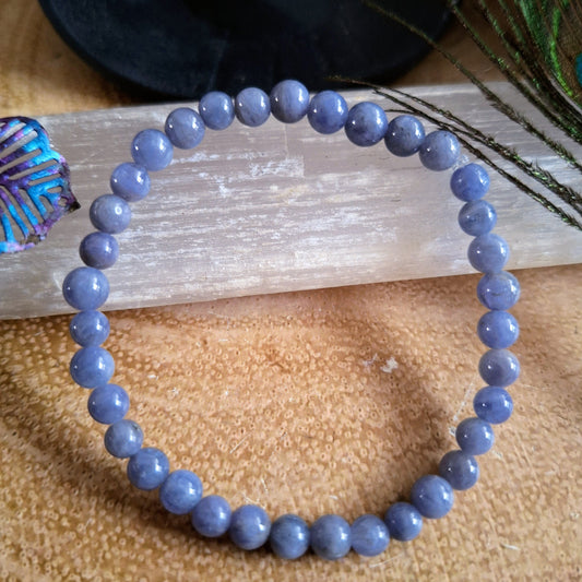 Tanzanite bracelet Crystal healing natural stone gift for him or her jewellery for men or women stretch jewelry third eye chakra