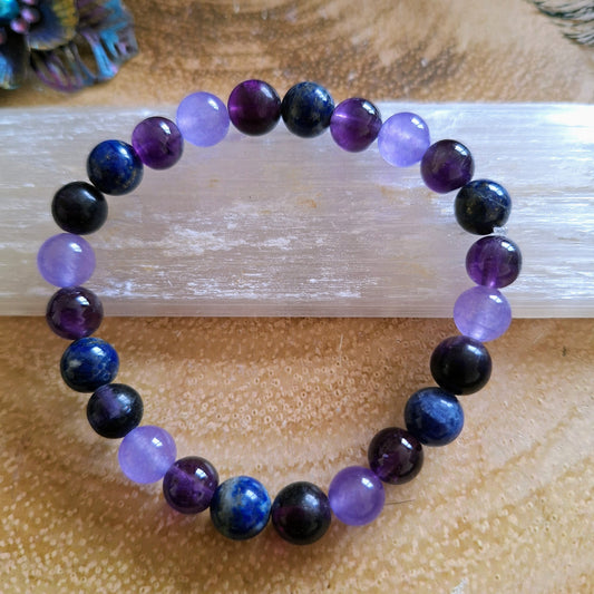 Third Eye Chakra bracelet Crystal healing gift for him or her jewellery for men or women witchy jewelry