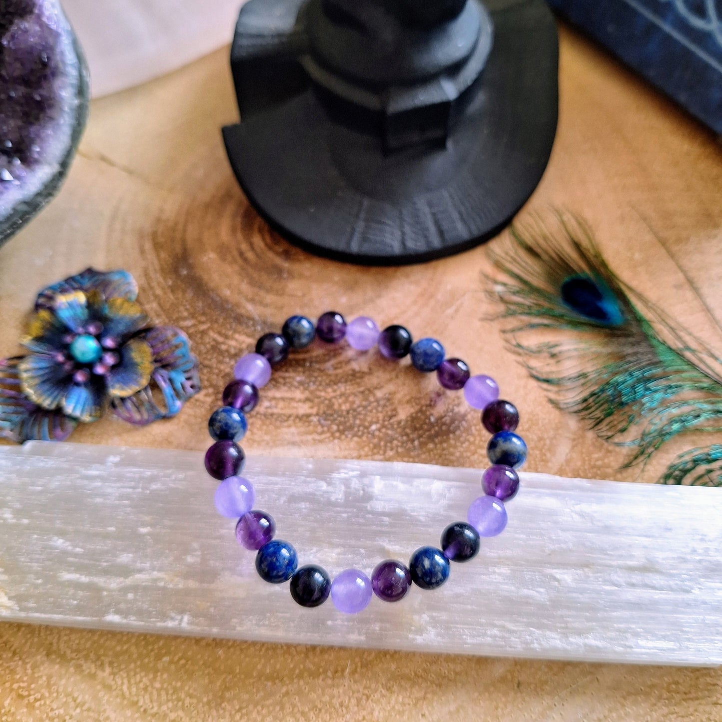 Third Eye Chakra bracelet Crystal healing gift for him or her jewellery for men or women witchy jewelry