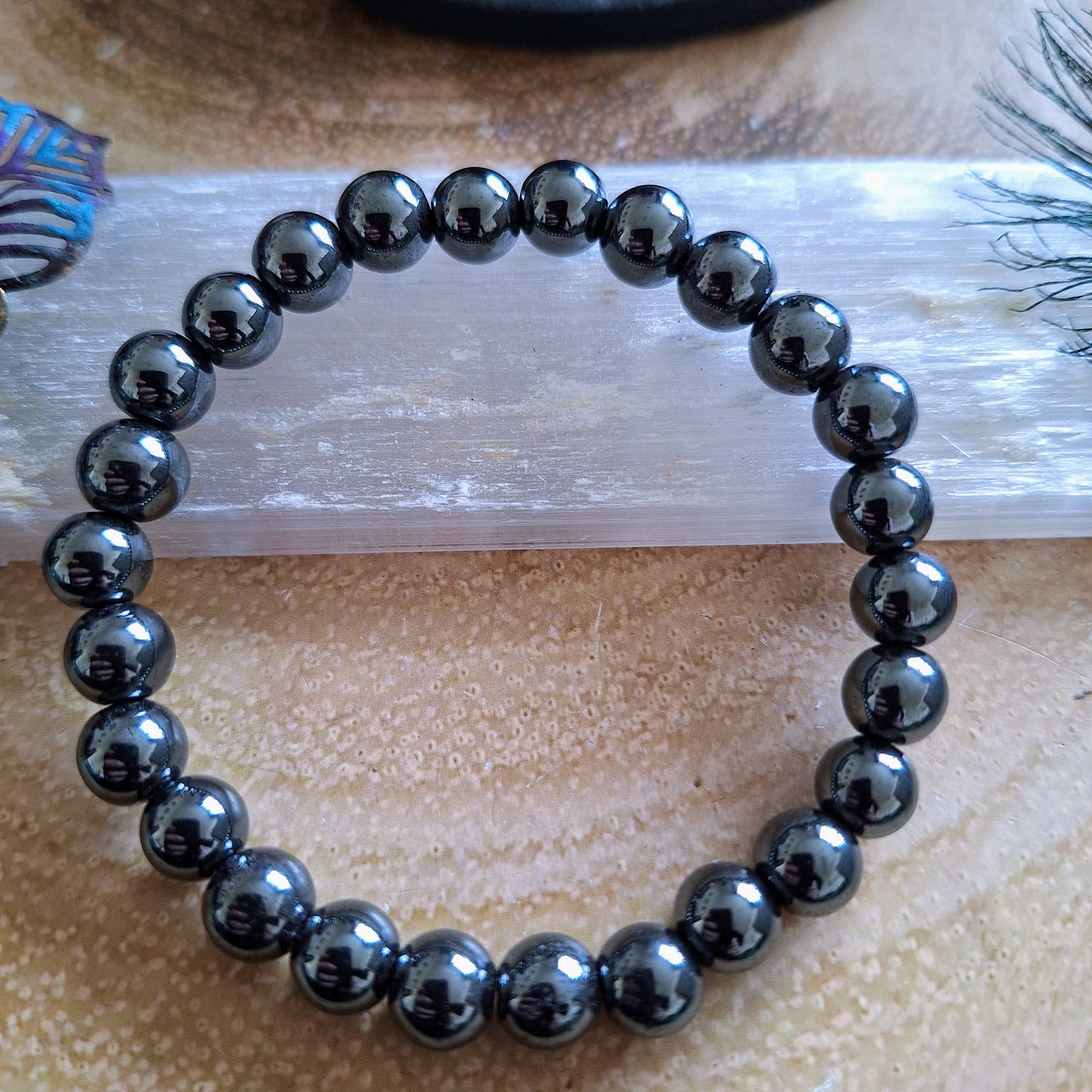 Hematite bracelet crystal healing gift for him or her jewellery for men and women