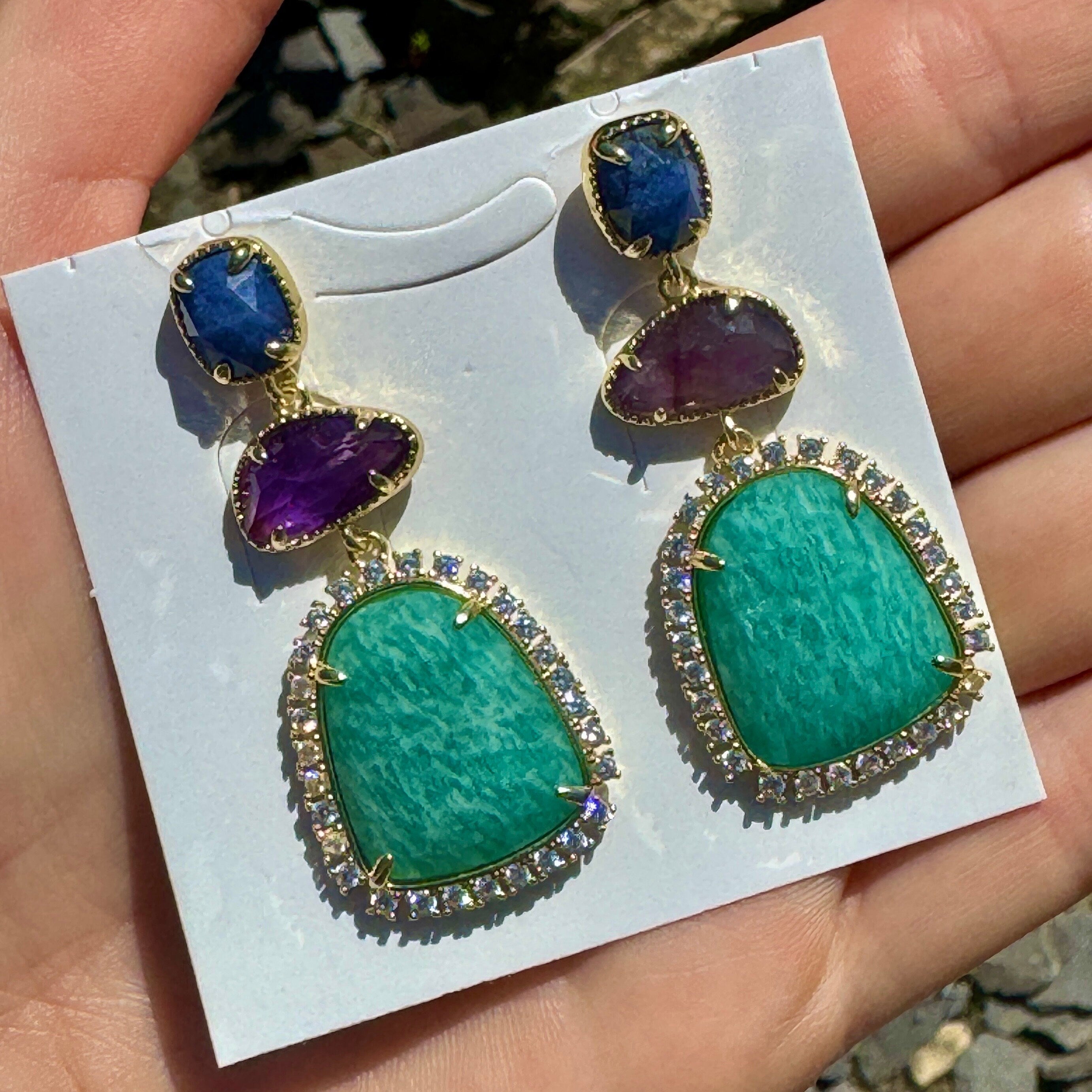 Lapis and high quality Amazonite Earrings