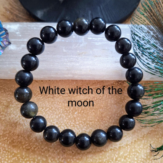 Black Obsidian Bracelet crystal healing protection gift for him or her