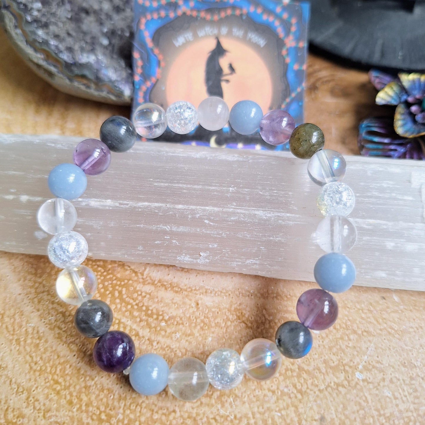 Spirit Guide bracelet Crystal healing natural stones with Clear Quartz angel aura angelite labradorite spiritual  gift for her jewellery