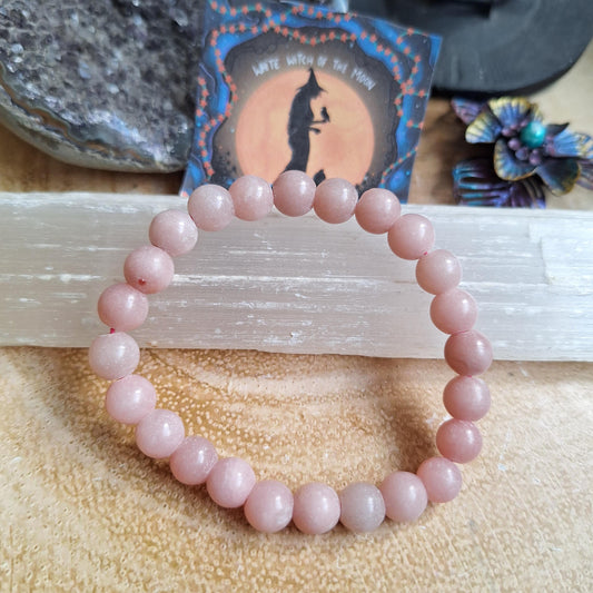 pink opal bracelet crystal healing natural stone heart chakra gift for her gemstone stretchy stacking handmade jewellery