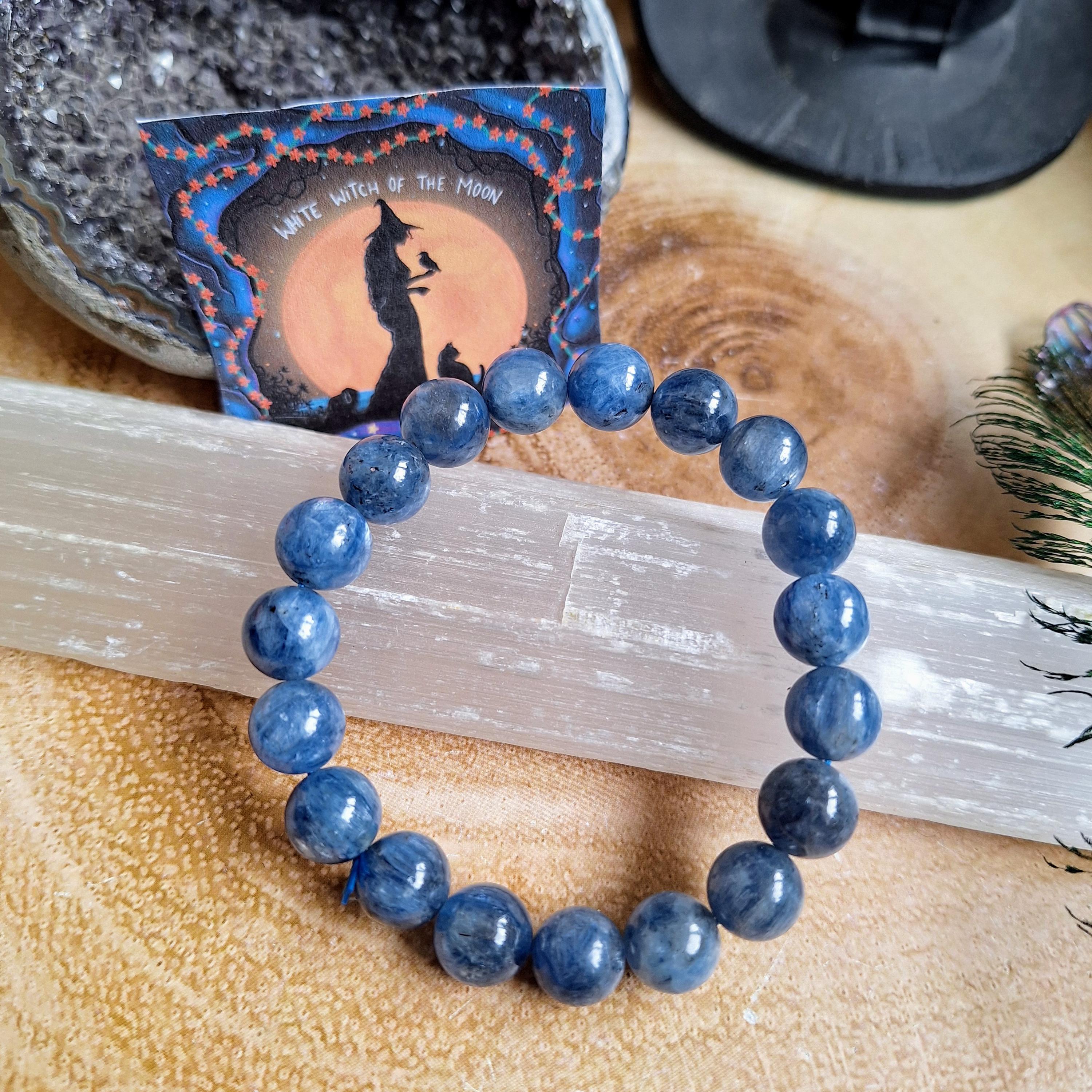 Silver kyanite bracelet, blue gemstone good stacking bracelet, kyanite jewelry