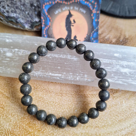 Pyrite Bracelet crystal healing natural stone witchy jewellery gift for him or her