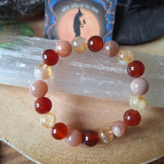 Positive motivation bracelet Crystal healing gift for him or her sacral chakra bead jewellery for men or women