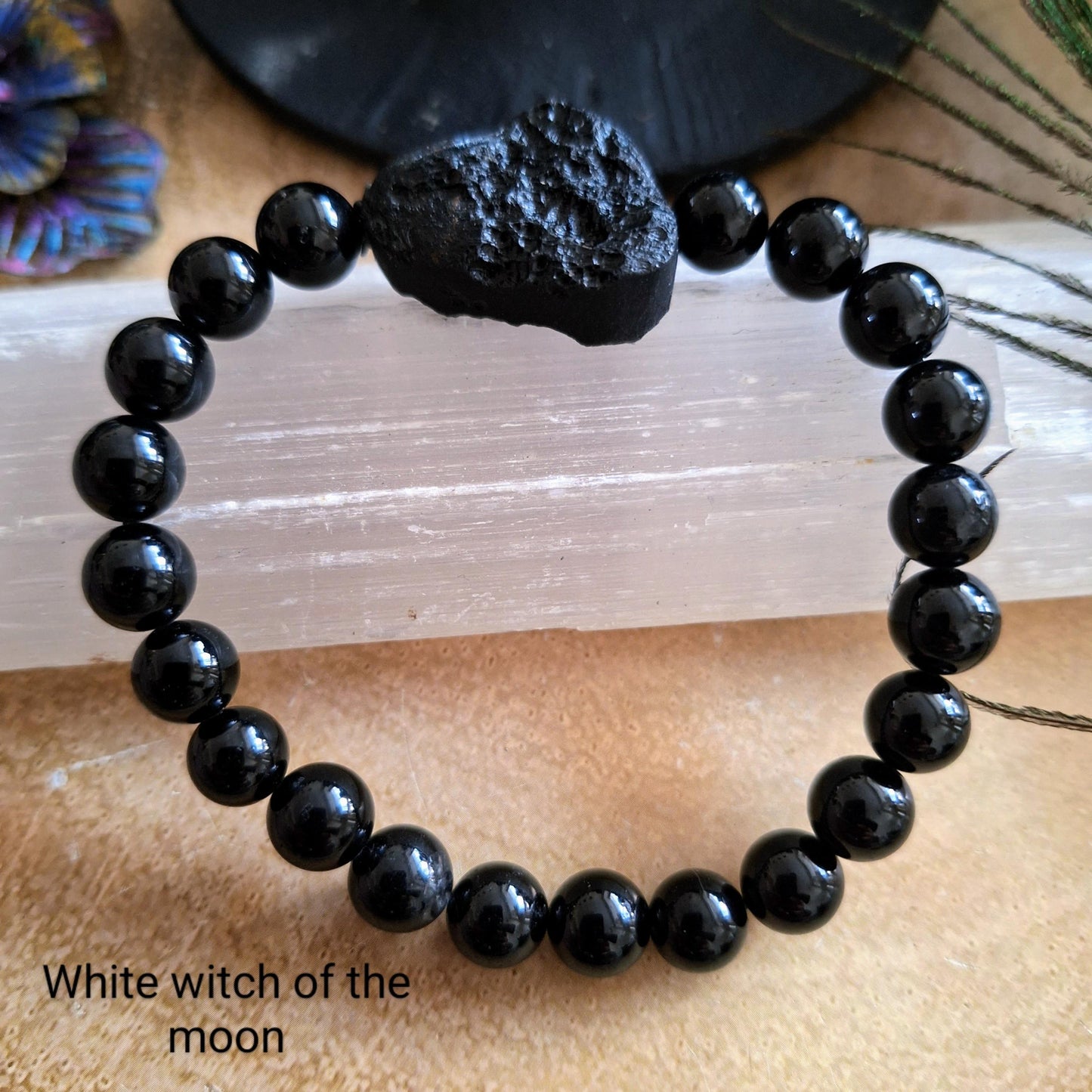 Pixiu Bracelet Black Obsidian natural stone gemstone jewellery gift for luck Feng Shui gift fir him or her