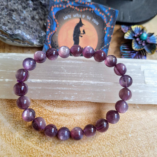 Lepidolite bracelet crystal healing high grade jewellery gift for him or her witchy jewelry for men or women