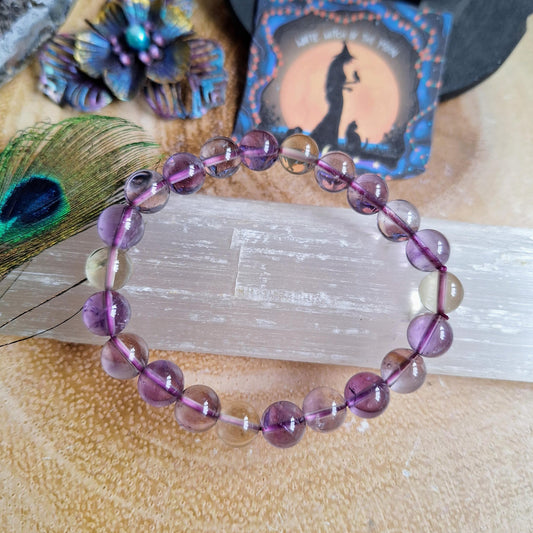 Ametrine bracelet crystal healing gift for her jewellery for him natural stone stacking stretch bangle