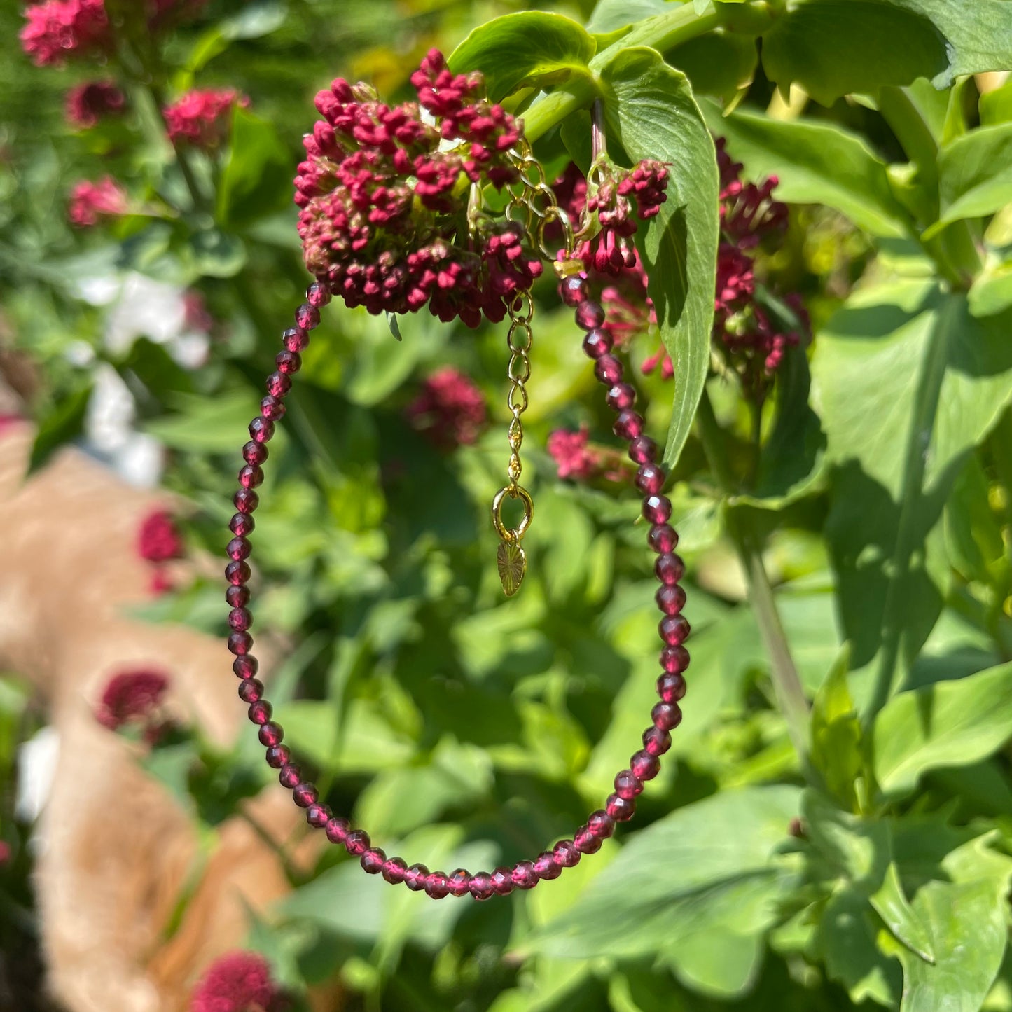 Red Garnet Adjustable Minimalist Bracelet