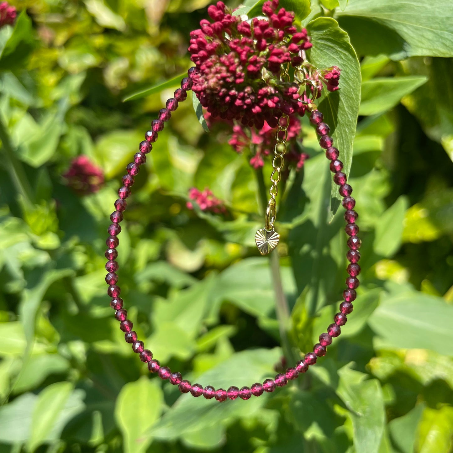 Red Garnet Adjustable Minimalist Bracelet