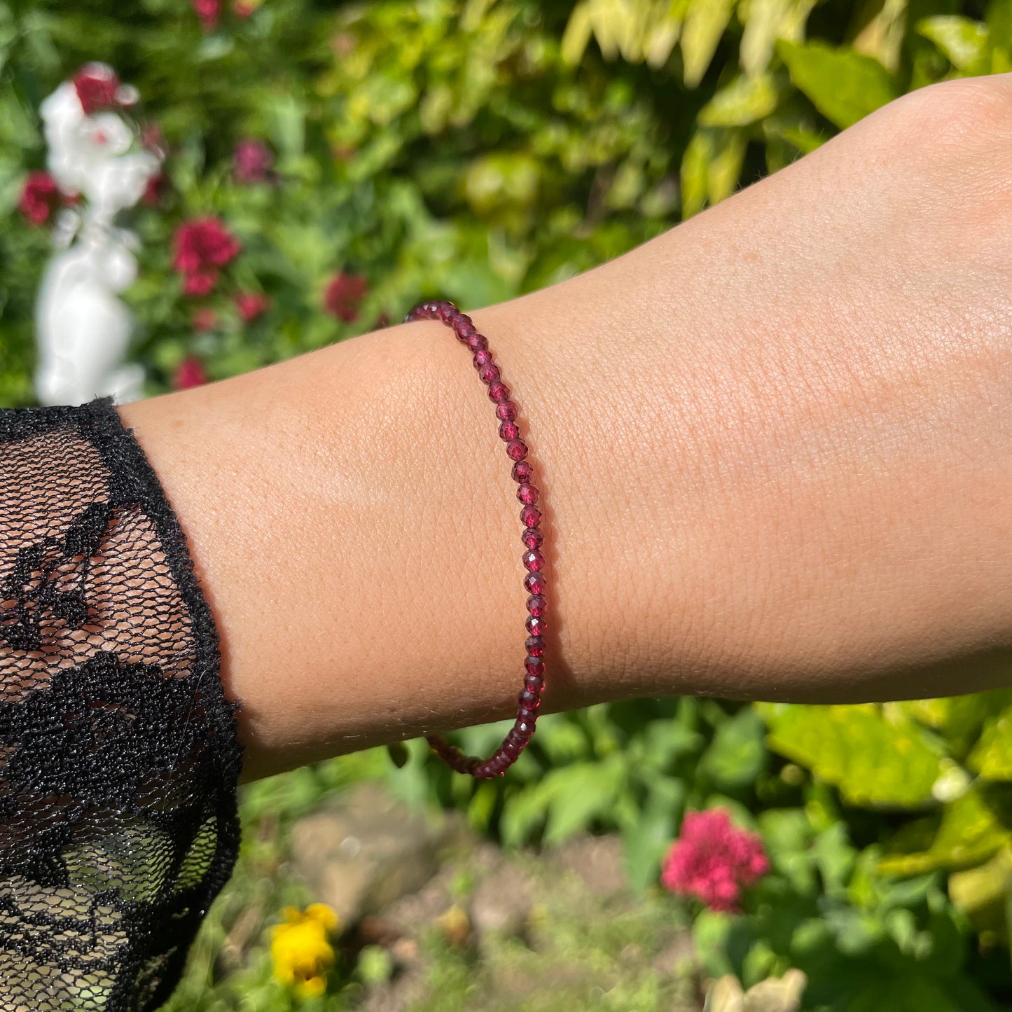 Red Garnet Adjustable Minimalist Bracelet