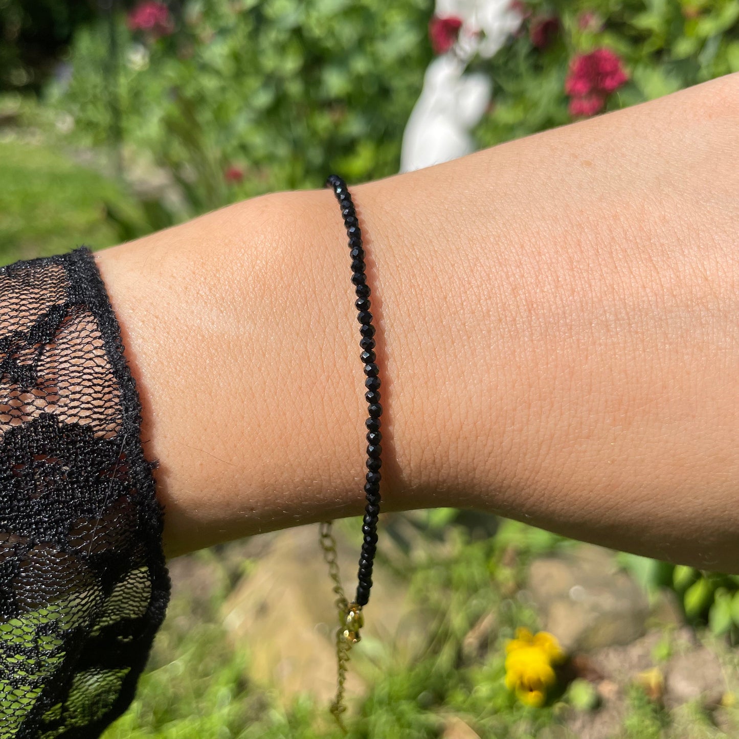 Black Tourmaline Adjustable Minimalist Bracelet