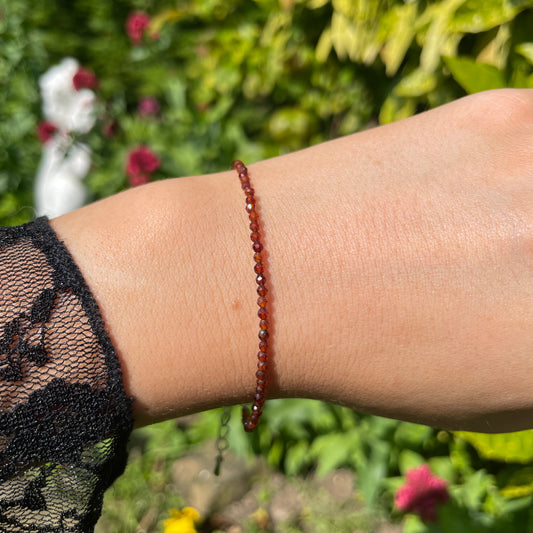 Spessartine Orange Garnet Adjustable Minimalist Bracelet