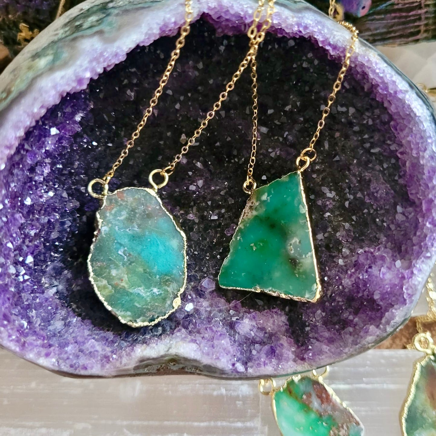 Chrysoprase Irregular Shape Necklace