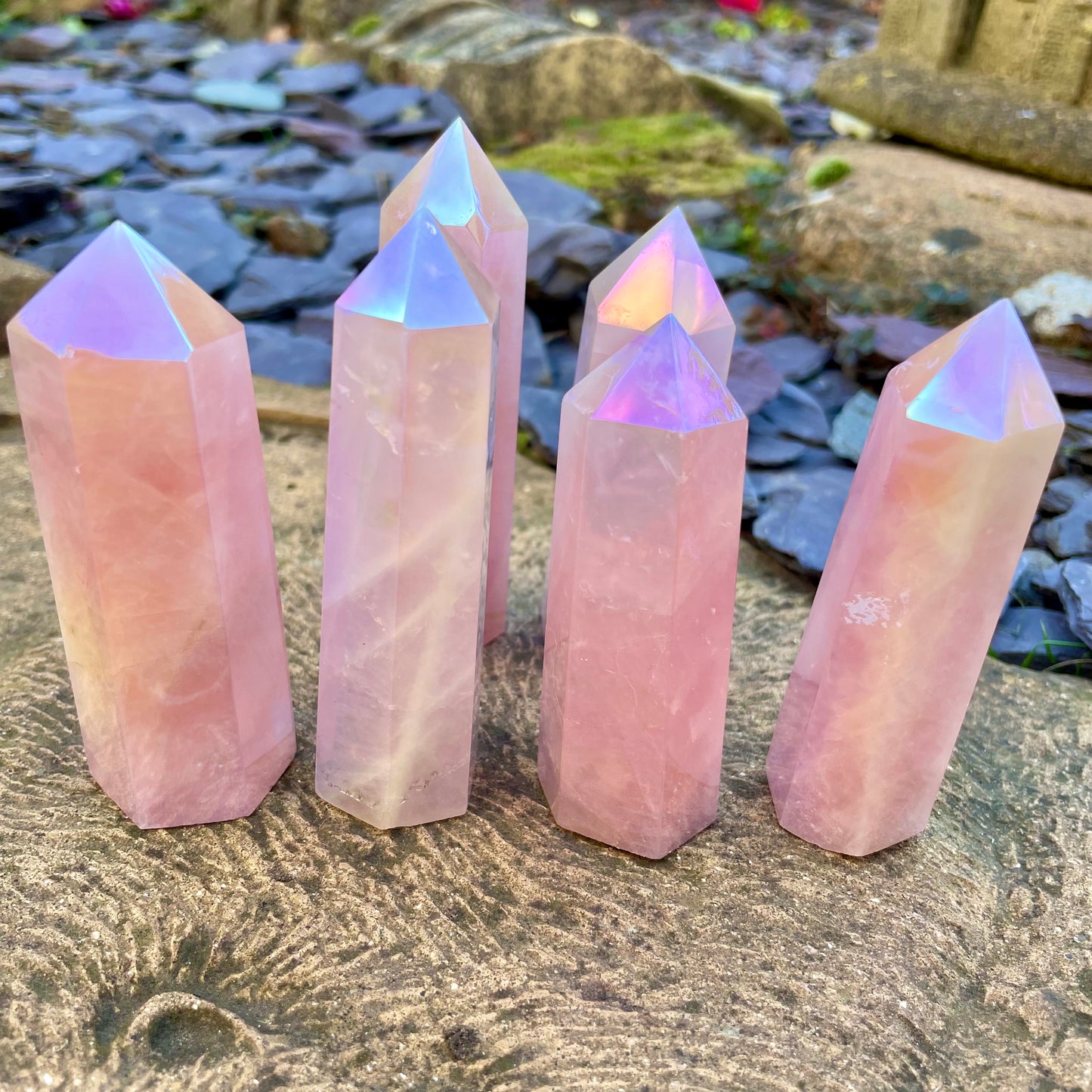 Rose Aura Quartz Towers 🌸💓🪄