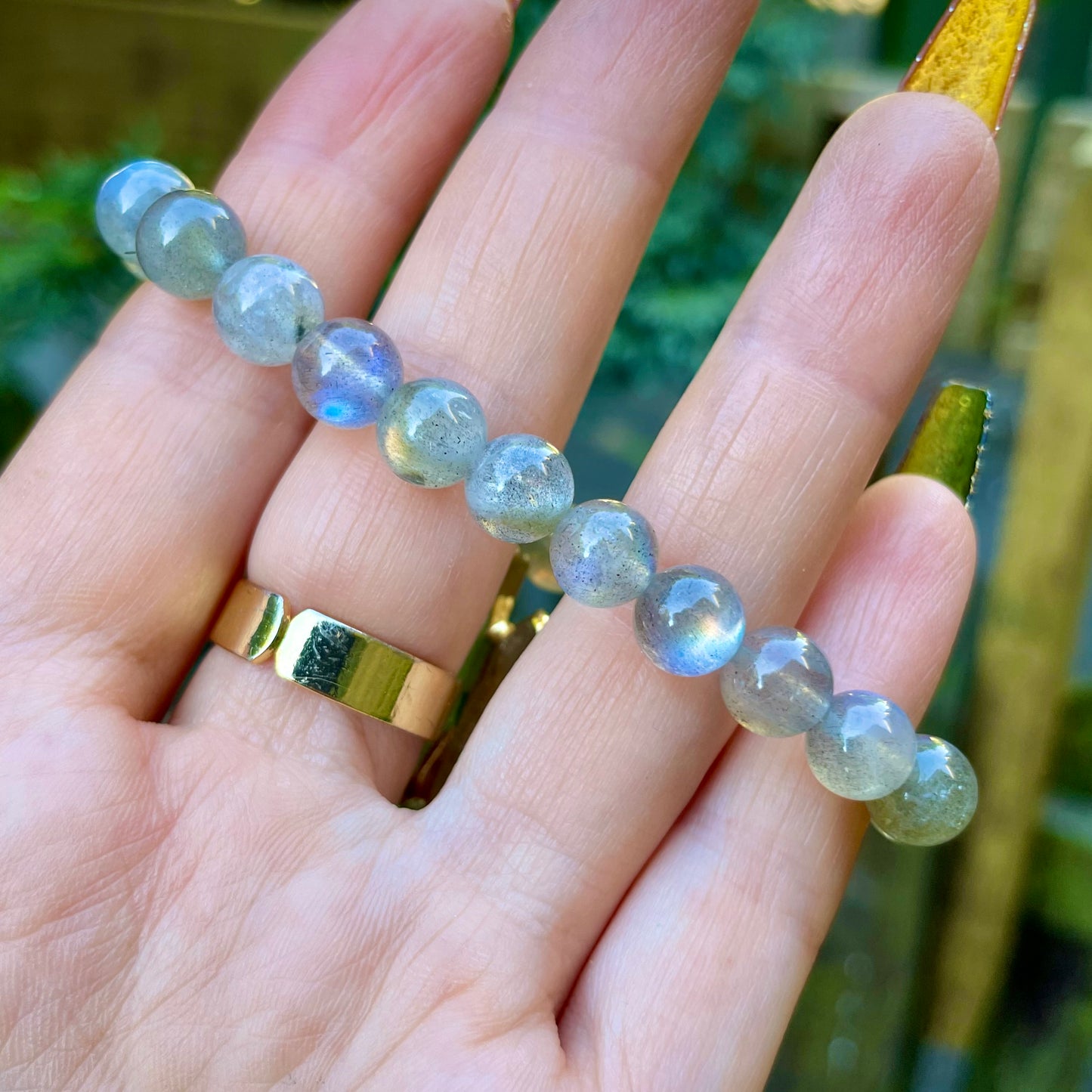 High Grade Flashy Labradorite Beaded Bracelet 🧿💫