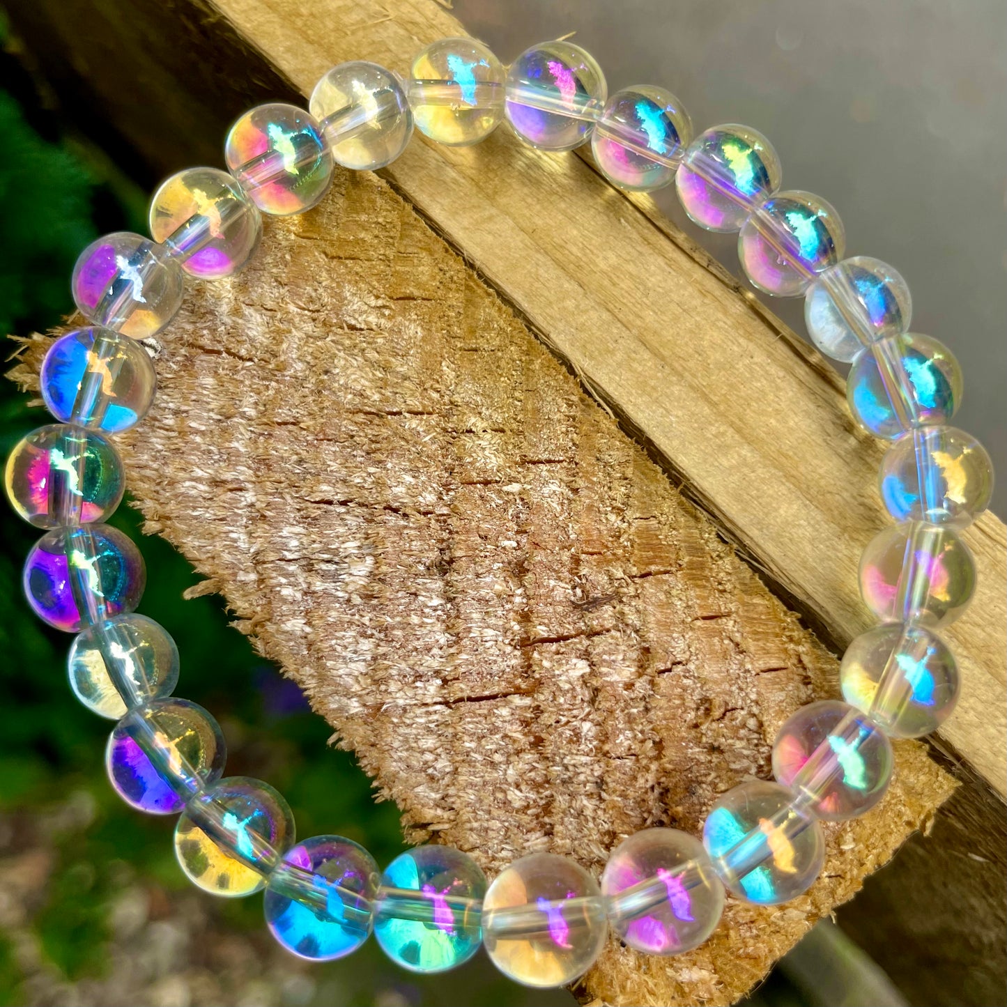 Angel Aura Quartz Beaded Bracelet 😇🌈