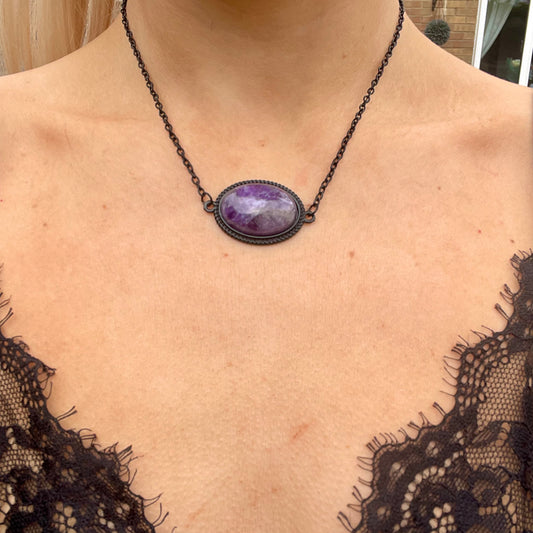 Dream Amethyst Black Witchy Necklace