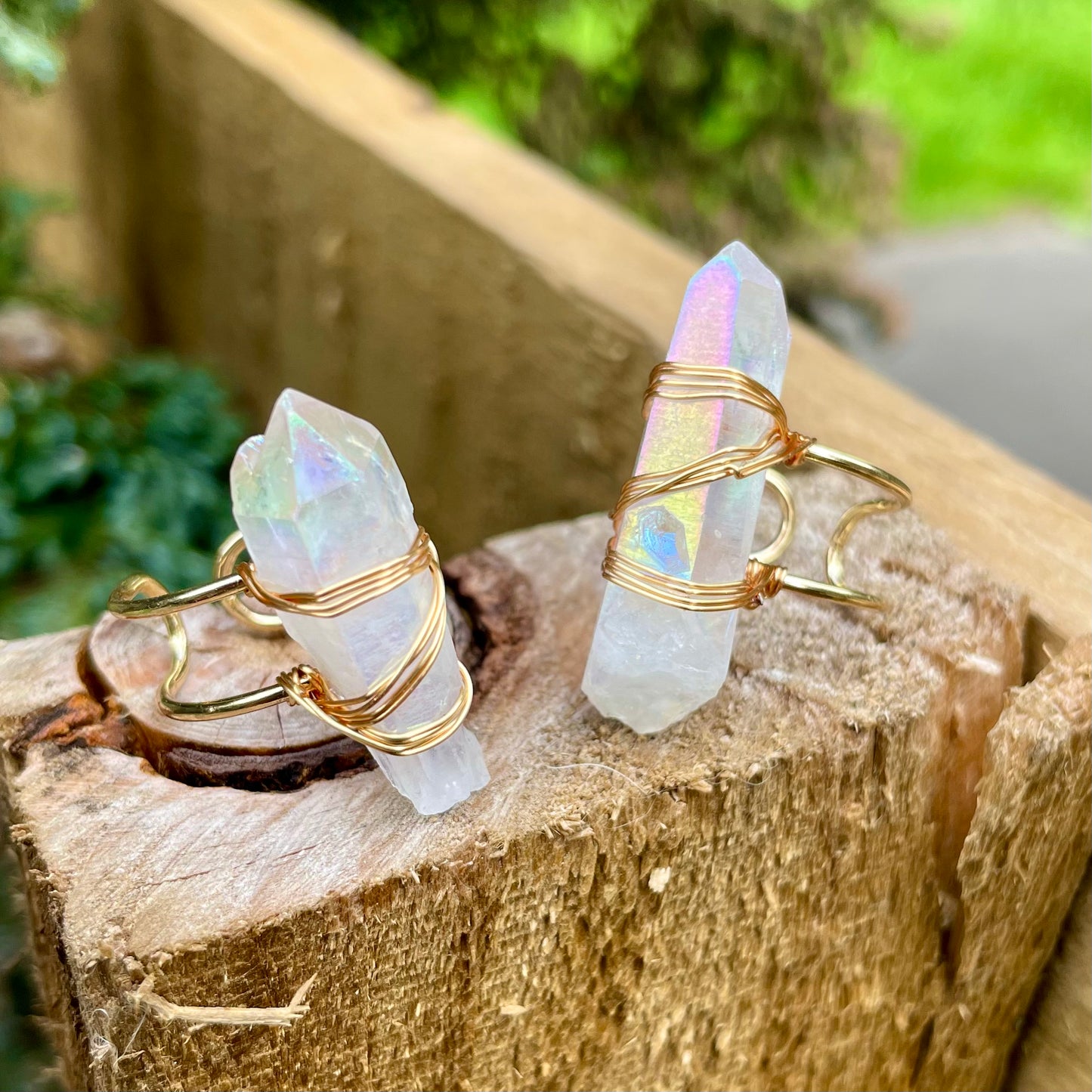 Angel Aura Quartz Wire Wrapped Rings 👼💍✨