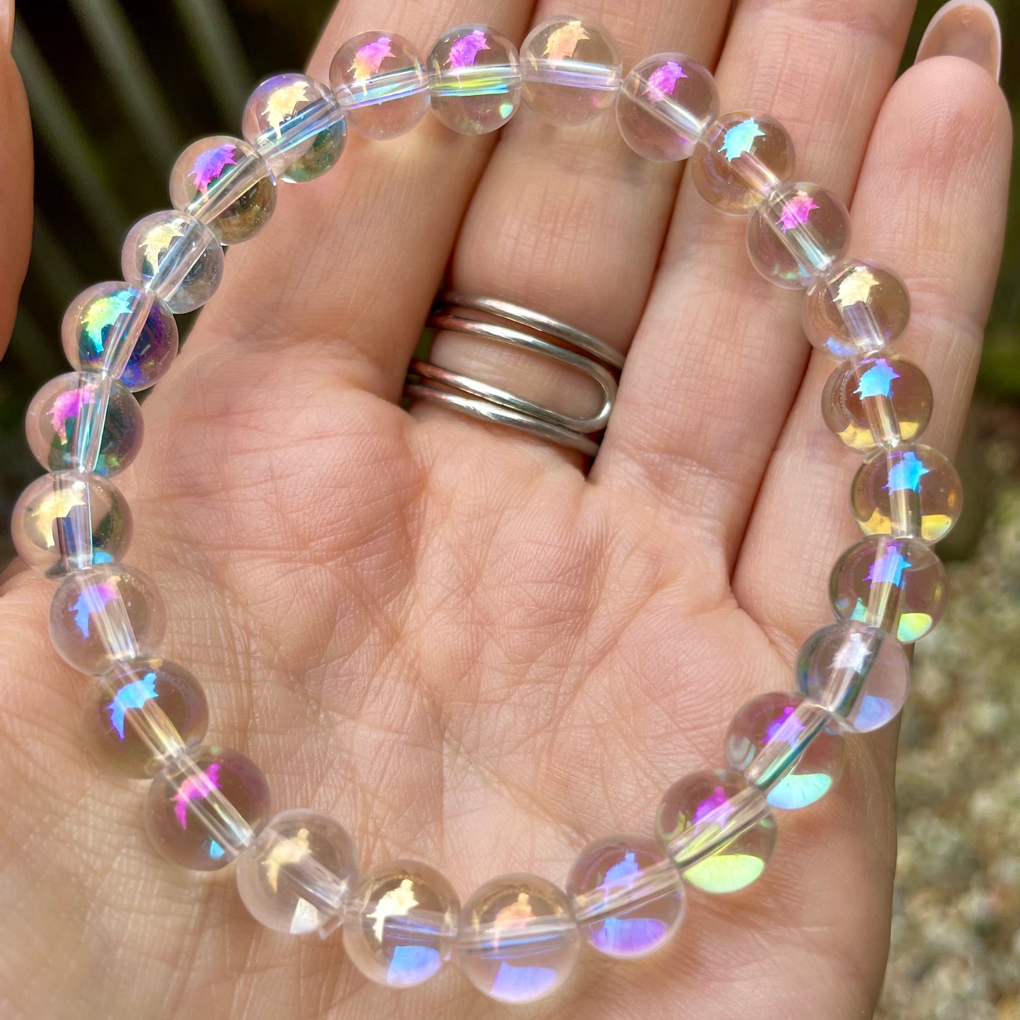 Angel Aura Quartz Beaded Bracelet 😇🌈