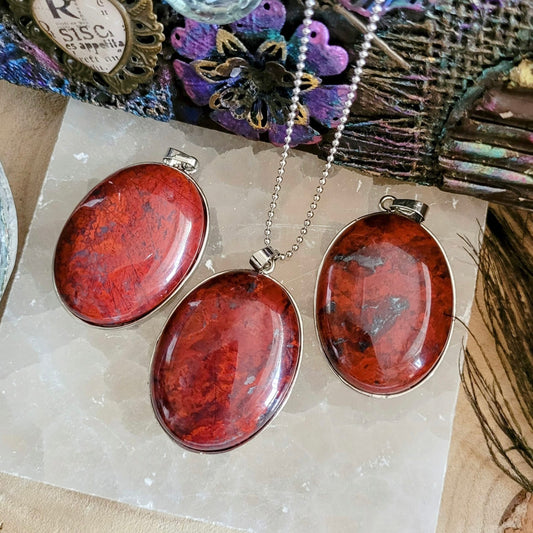 Red Jasper Large Oval Pendants