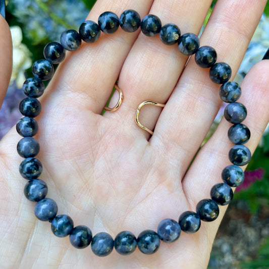 Indigo Gabbro (Mystic Merlinite) 6mm Stone Beaded Bracelet 🌚👽