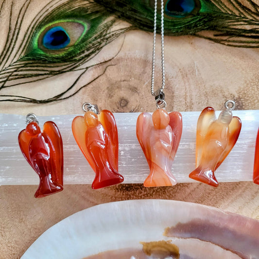 Carnelian Angel Pendants