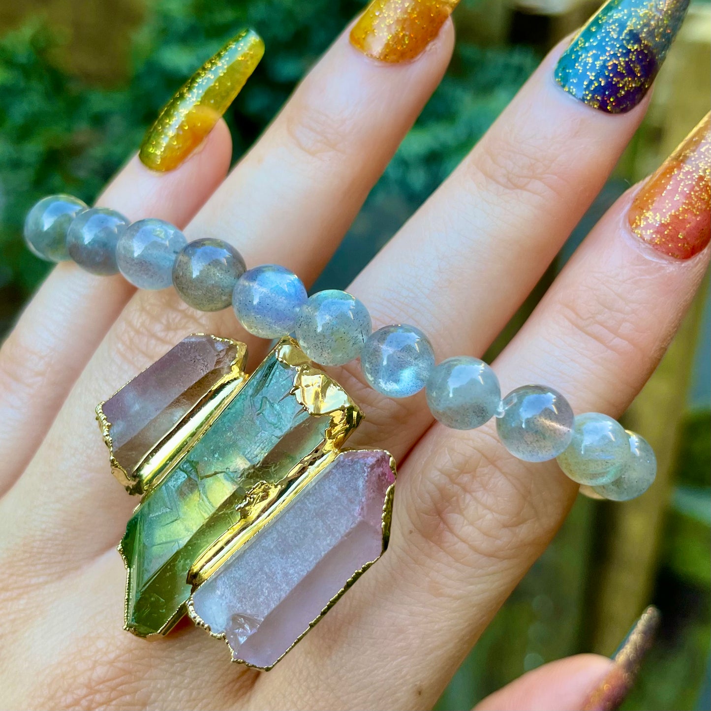 High Grade Flashy Labradorite Beaded Bracelet 🧿💫