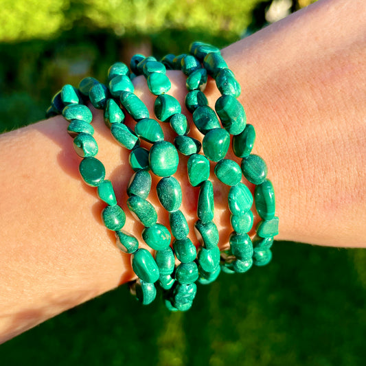 Malachite Nugget Beaded Bracelet